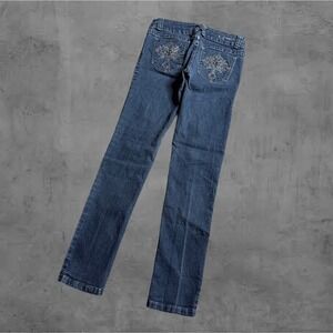 Vintage Cest Toi Jeans Women Embellished Rhinestone Cross Jeans